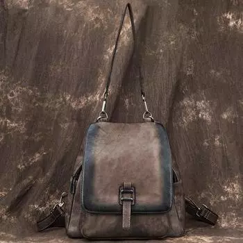 Johnature Ретро натуральная кожаная сумка на плечо женский рюкзак для отдыха однотонные высококачественные дорожные сумки из воловьей кожи кофейный