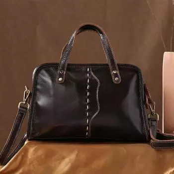 Johnature Ретро женская сумка из натуральной кожи, модная универсальная сумка для отдыха, натуральная мягкая яловая кожа, сумки на плечо и через плечо чёрный