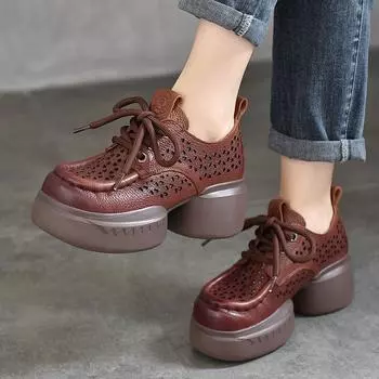 Johnature римские сандалии из натуральной кожи, женские туфли на платформе в стиле ретро на толстой подошве и высоком каблуке