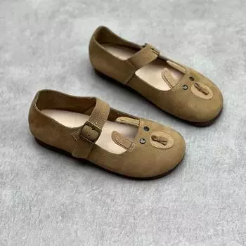 Johnature/туфли на плоской подошве из натуральной кожи с круглым носком, повседневная женская обувь из воловьей кожи с мягкой подошвой и пряжкой 35 хаки