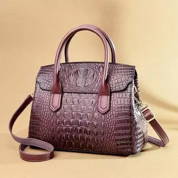Johnature универсальная модная сумка с крокодиловым узором Роскошная женская сумка для отдыха большой вместимости через плечо; Крестообразные сумочки чёрный