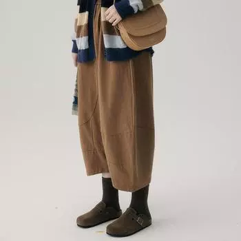 Johnature Весенние японские свободные широкие брюки женские укороченные повседневные шаровары S