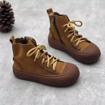 Johnature/Винтажные полусапоги из натуральной кожи на толстой подошве, повседневные ботинки из воловьей кожи, женская обувь на плоской платформе 35 серый