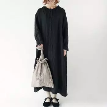 Johnature весенние винтажные женские платья с оборками и воротником, повседневные японские простые свободные женские платья с оборками и рукавами на пуговицах