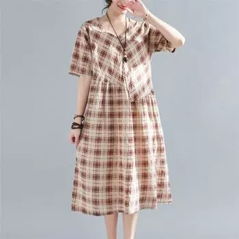 Johnature весна-лето лоскутное женское платье с коротким рукавом повседневное свободное платье с круглым вырезом и простыми карманами One Size