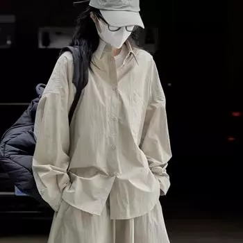 Johnature весна-лето японский горный стиль уличная спортивная рубашка повседневный топ женские свободные многослойные блузки S хаки
