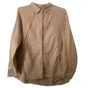 Johnature весна-лето женская хлопковая повседневная многослойная рубашка однобортная однобортная винтажная рубашка с лацканами One Size хаки
