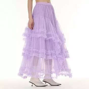 Johnature весна-лето женские сетчатые юбки модные корейские свободные нерегулярные женские универсальные повседневные юбки