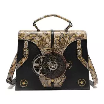 Johnature винтажная женская сумка из натуральной кожи, модная универсальная сумка с заклепками, сумки для отдыха из воловьей кожи на плечо и через плечо чёрный