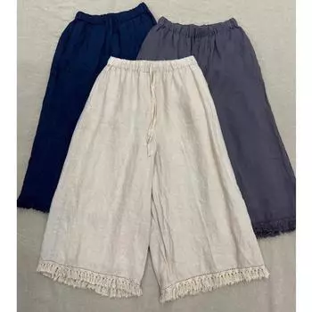 Johnature винтажные повседневные брюки до щиколотки женские летние универсальные свободные брюки с эластичной резинкой на талии и карманами на талии One Size темно-синий