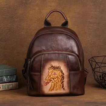 Johnature винтажный рюкзак из натуральной коровьей кожи, женская сумка, многоцелевая большая вместительная дорожная сумка ручной работы коричневый