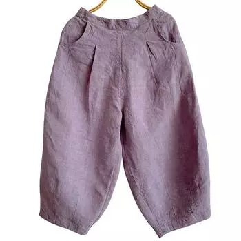 Johnature Woman Spring Loose Solid Color Casual Vintage Pants Fashion Casual Chinese Style Retro Pants