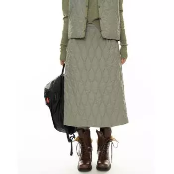 Johnature Японская ретро-юбка-трапеция с подкладкой, осень-зима, удобная, универсальная, повседневная, теплая, свободная, женская S зелёный