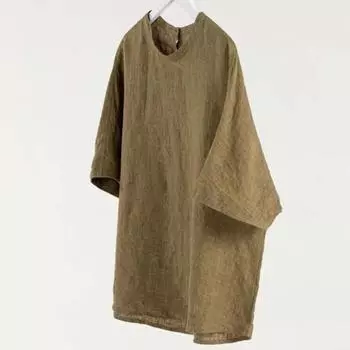 Johnature Женская летняя модная повседневная свободная футболка с короткими рукавами, однотонная винтажная ретро-футболка с круглым вырезом S