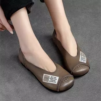 Johnature, женская обувь на плоской подошве из натуральной кожи в стиле ретро, весенние повседневные лоферы без шнуровки ручной работы на мелкой мягкой подошве с круглым носком