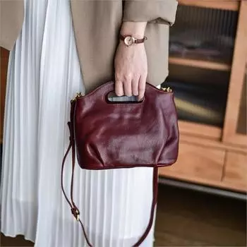 Johnature Женская сумка через плечо из натуральной кожи, универсальная сумка в стиле ретро из коровьей кожи чёрный