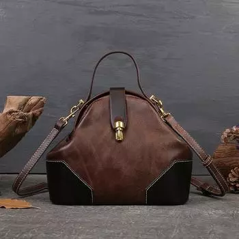 Johnature женская сумка из натуральной кожи контрастного цвета в стиле ретро, универсальная портативная сумка из натуральной яловой кожи, сумки на плечо