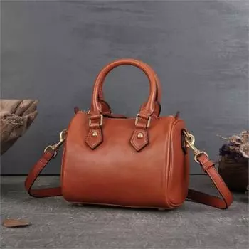 Johnature Женская сумка из натуральной кожи, сумка-подушка ручной работы в стиле ретро, универсальные сумки через плечо коричневый