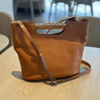 Johnature Женская сумка ручной работы из натуральной кожи, винтажная сумка большой вместимости через плечо имбирный