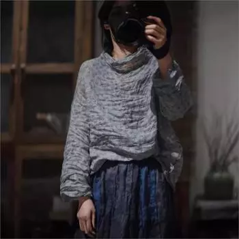 Johnature женская весенняя модная футболка с длинными рукавами и принтом в стиле ретро, повседневная винтажная свободная футболка в китайском стиле