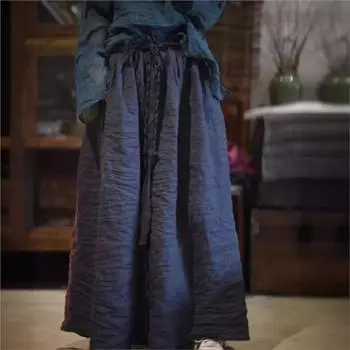 Johnature женская весенняя повседневная однотонная ретро индивидуальная юбка модная нишевая винтажная юбка в китайском стиле One Size темно-фиолетового