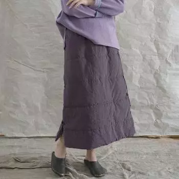 Johnature женская винтажная теплая стеганая юбка однотонная на пуговицах толстая эластичная талия юбки зимняя одежда в китайском стиле One Size чёрный