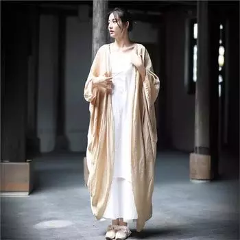 Johnature женские летние рубашки с рукавами «летучая мышь», однотонный свободный кардиган, летние женские повседневные длинные рубашки, топы One Size светло-серый