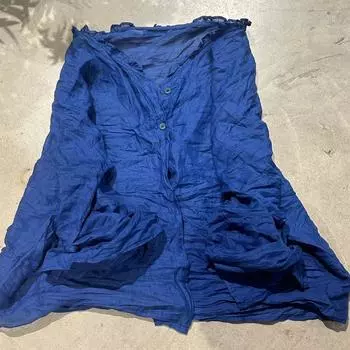 Johnature Женские однотонные рубашки с пуговицами и V-образным вырезом, топы с длинным рукавом, летние повседневные свободные блузки, мягкие женские рубашки One Size королевский синий