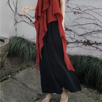 Johnature Женские осенние нишевые повседневные широкие брюки в китайском стиле, однотонные модные винтажные брюки One Size белый