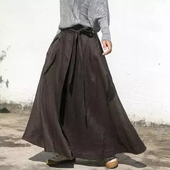 Johnature женские осенние высококачественные женские винтажные юбки на молнии L коричневый