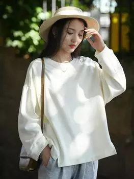 Johnature женские повседневные мягкие пуловеры, однотонные осенние махровые хлопковые женские пуловеры с длинными рукавами, толстовки с капюшоном