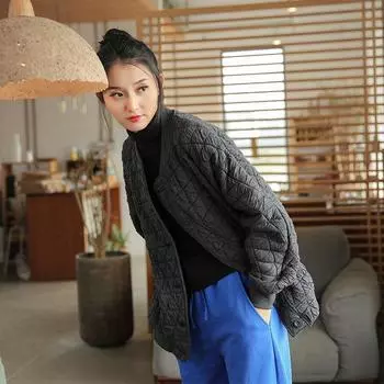 Johnature женские стеганые пальто с длинными рукавами, свободные однотонные повседневные одежды, зимнее удобное пальто из смесового хлопка One Size жёлтый