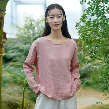 Johnature женские весенние однотонные свободные женские футболки в корейском стиле One Size зелёный