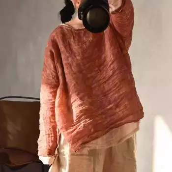 Johnature Женские футболки с винтажным принтом и цветочным принтом, высококачественные летние свободные мягкие женские футболки с длинным рукавом и круглым вырезом One Size зелёный