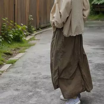 Johnature Женские винтажные хлопковые юбки А-образного льна однотонные ткани Весенние мягкие повседневные женские юбки One Size