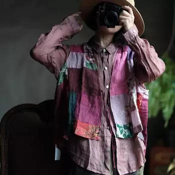 Johnature Женские винтажные лоскутные цветные жилеты поясные ткани осенние женские жилеты в китайском стиле One Size