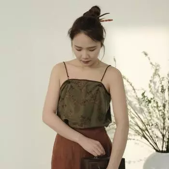 Johnature женские винтажные майки с цветочным принтом, летняя женская одежда в китайском стиле, мягкие майки высокого качества M темно-зеленого