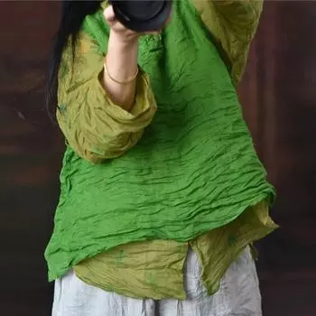 Johnature женские винтажные майки с круглым вырезом на пуговицах летняя одежда однотонная женская майка в китайском стиле One Size светло-зеленый