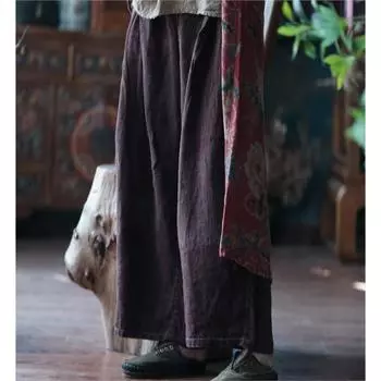 Johnature Женские винтажные однотонные прямые брюки с эластичной резинкой на талии, весенние повседневные свободные женские брюки One Size