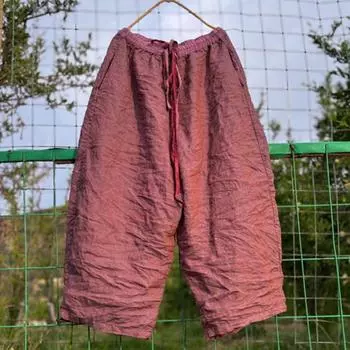 Johnature Женские винтажные однотонные широкие брюки с эластичной талией, летние брюки, свободные длинные женские брюки One Size