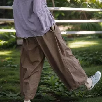 Johnature женские винтажные прямые брюки кофейные пуговицы весенние брюки свободные повседневные мягкие женские длинные брюки One Size кофейный