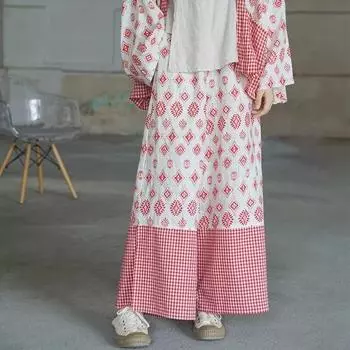 Johnature женские винтажные прямые брюки с цветочным принтом и эластичной резинкой на талии, весенние брюки, свободные женские длинные брюки One Size темно-розовый