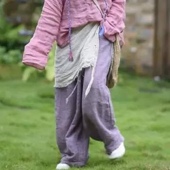 Johnature женские винтажные широкие брюки с поясом, однотонные брюки с эластичной резинкой на талии, летние свободные женские длинные брюки One Size бежевый