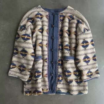 Johnature женские винтажные теплые флисовые зимние парки с круглым вырезом и длинными рукавами на пуговицах, парки с цветочным принтом и свободными карманами One Size светло-серый