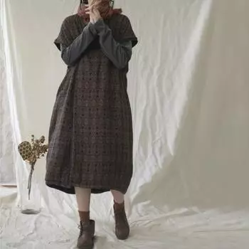 Johnature женские винтажные теплые хлопковые парки в китайском стиле со стойкой с короткими рукавами весенние парки на пуговицах с цветочным принтом One Size темный кофе