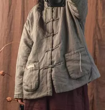 Johnature женские винтажные теплые парки со стойкой, пальто на пуговицах рами, осенне-зимние парки с длинными рукавами и карманами, парки в китайском стиле One Size розовый