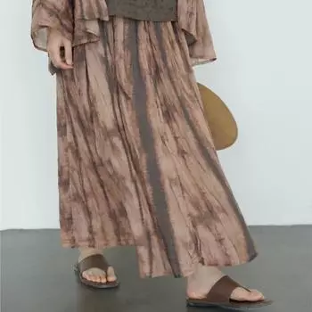 Johnature Женские винтажные юбки А-силуэта с эластичной талией, цветочные узоры, летние свободные юбки в китайском стиле One Size