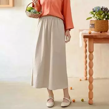 Johnature женские винтажные юбки с высокой талией, однотонные летние юбки трапециевидной формы с эластичной резинкой на талии