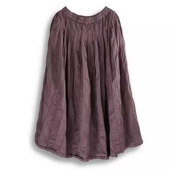 Johnature Женские винтажные жаккардовые юбки с эластичной талией, фиолетовые, мягкие, весенние, свободные юбки А-силуэта для женщин One Size фиолетовый