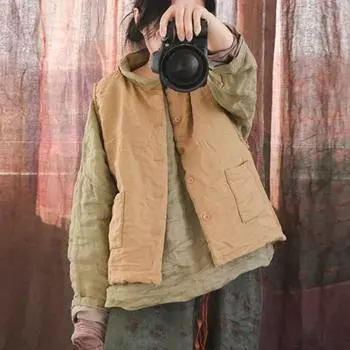 Johnature женские винтажные жилеты на пуговицах пальто плюс хлопковая однотонная одежда весенние женские жилеты с круглым вырезом пальто One Size светло-розовый